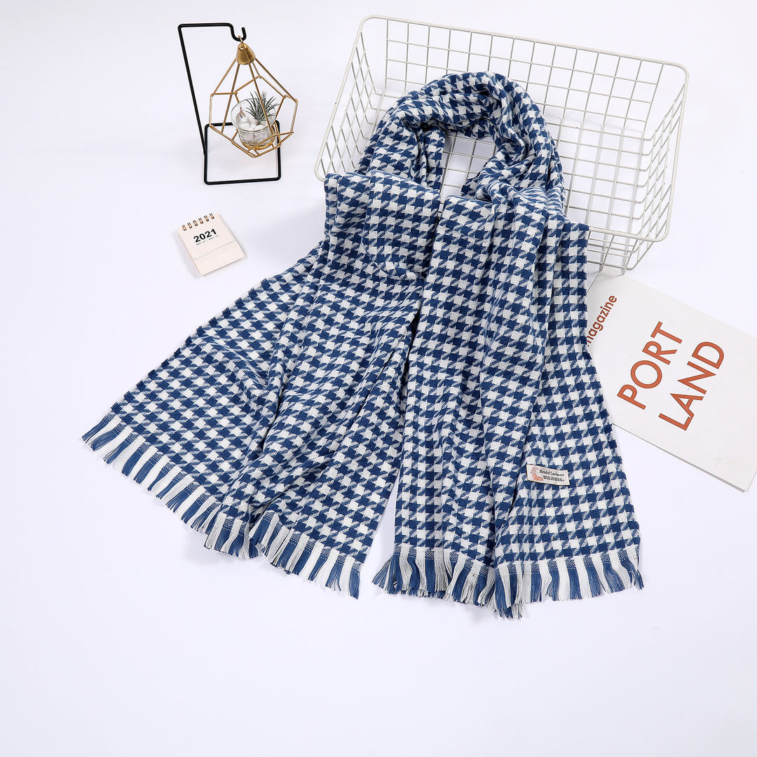 Ladies elegant scarf with houndstooth pattern Bowlift