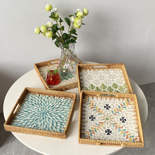 Women's decorative mosaic serving platter set Bowlift