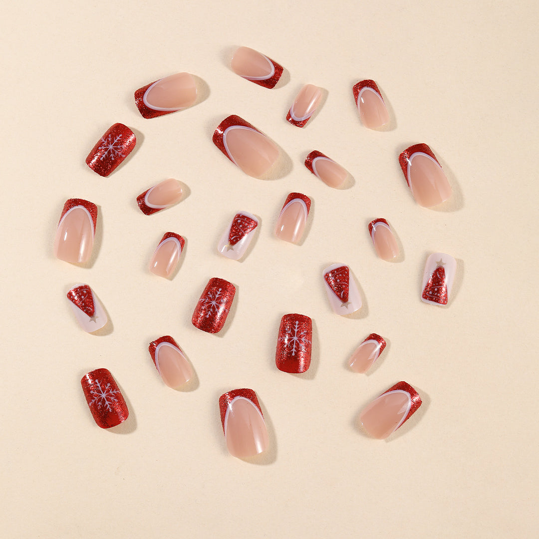Festive Themed Acrylic Nail Art Extensions Bowlift