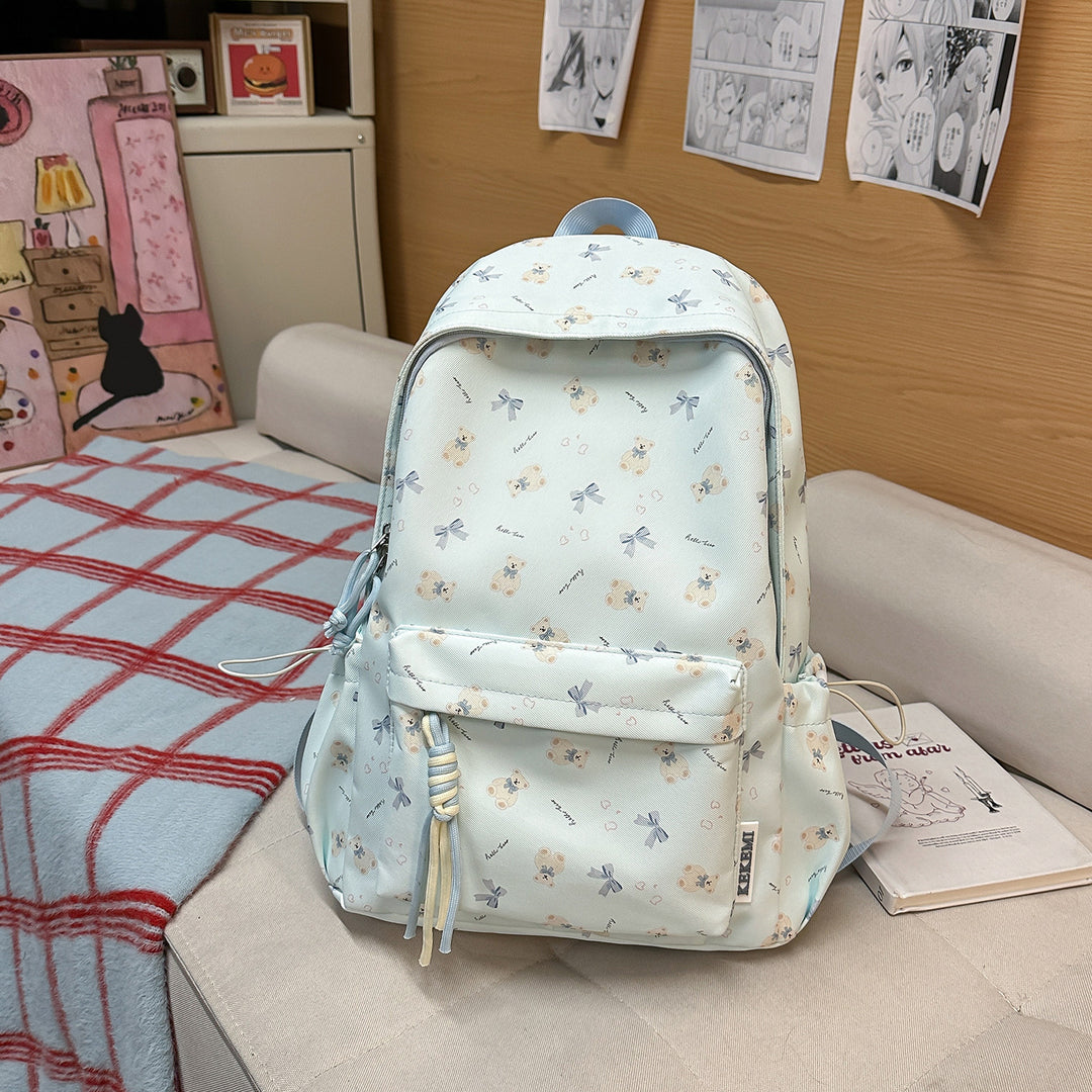 Charming Floral Print Backpack Bowlift