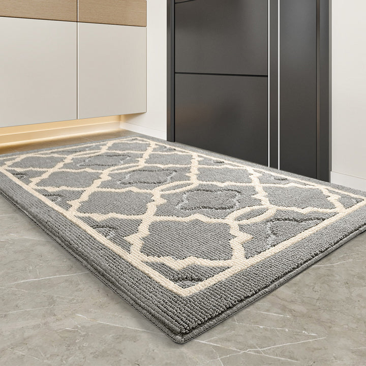 Plush Geometric Kitchen Runner Mat Bowlift
