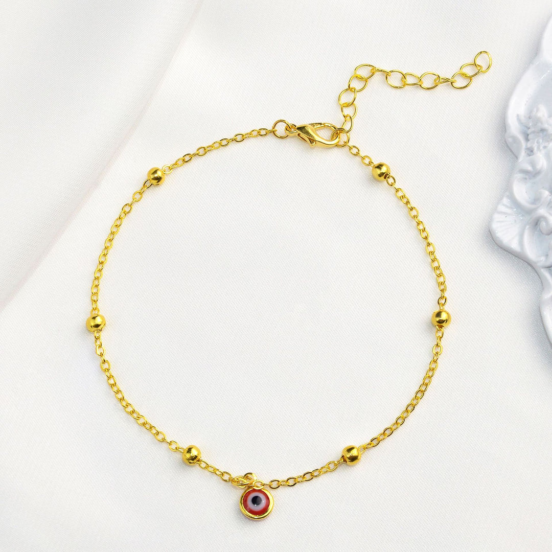 Delicate Evil Eye Anklet Bowlift