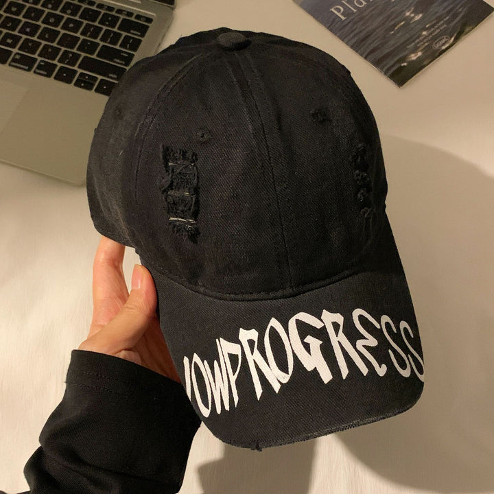 Women's Distressed Cotton Baseball Cap Bowlift 1784188446
