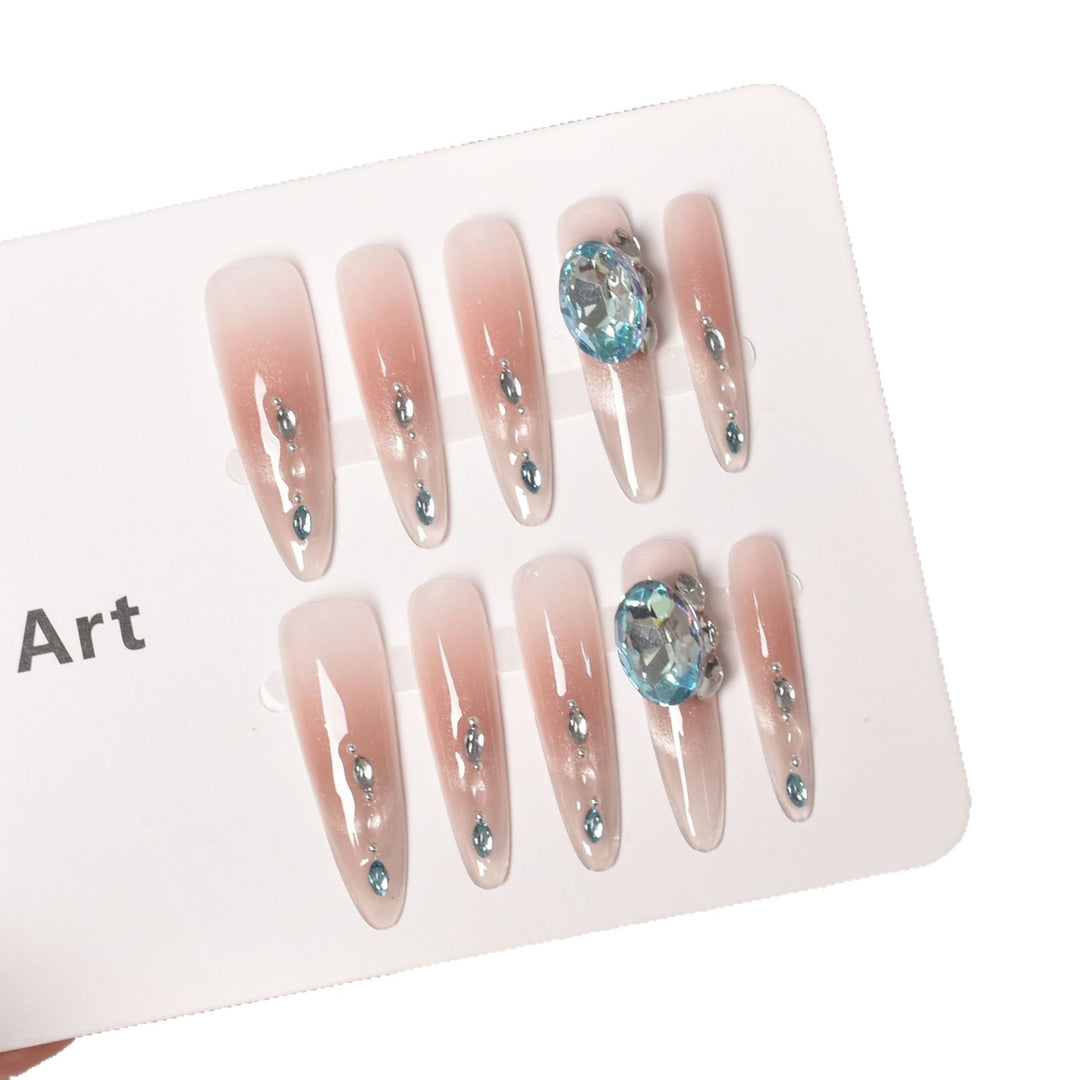 Crystal-Embellished Elegant Press-On Nails Bowlift