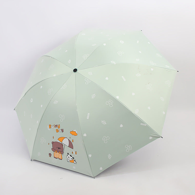 Women’s Folding Umbrella with Playful Animal Design Bowlift