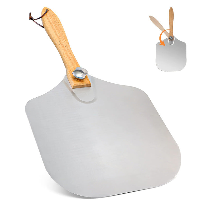 professional pizza peel set with foldable stainless steel shovel ergonomic wooden handle pizza cutter rocker and bench scraper Bowlift