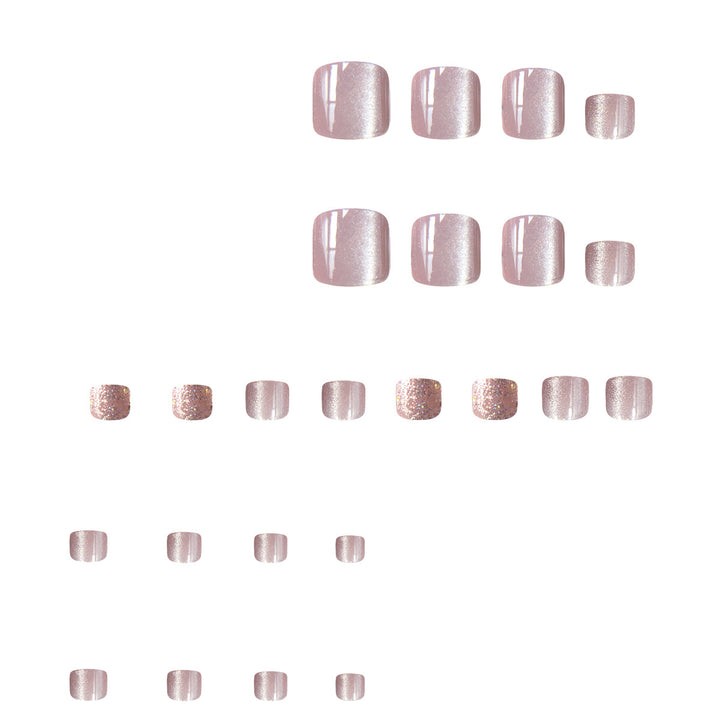 Elegant Glittered Pedicure Nail Art Bowlift