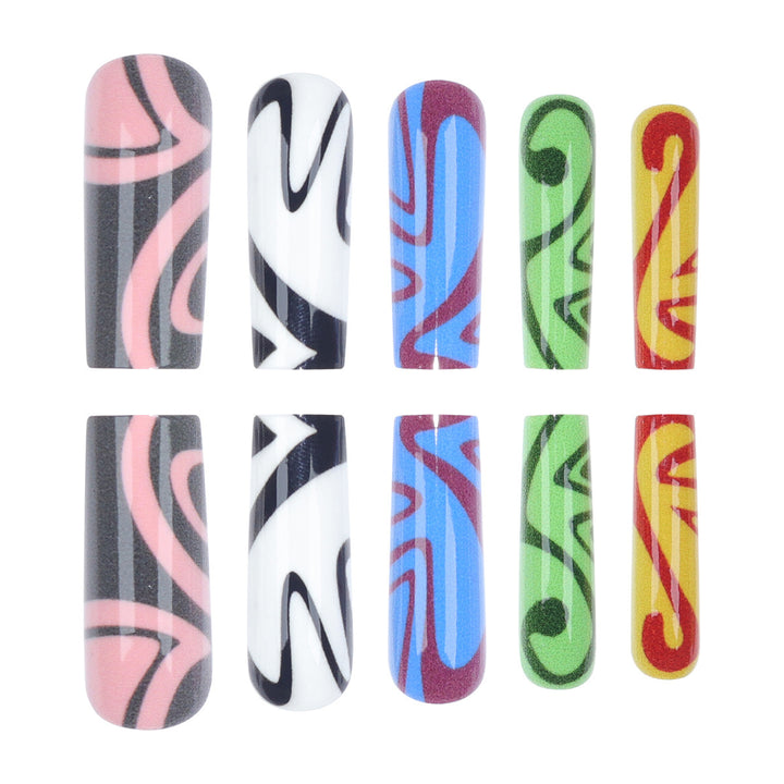 Artistic Marble-Effect Press-On Nails Bowlift