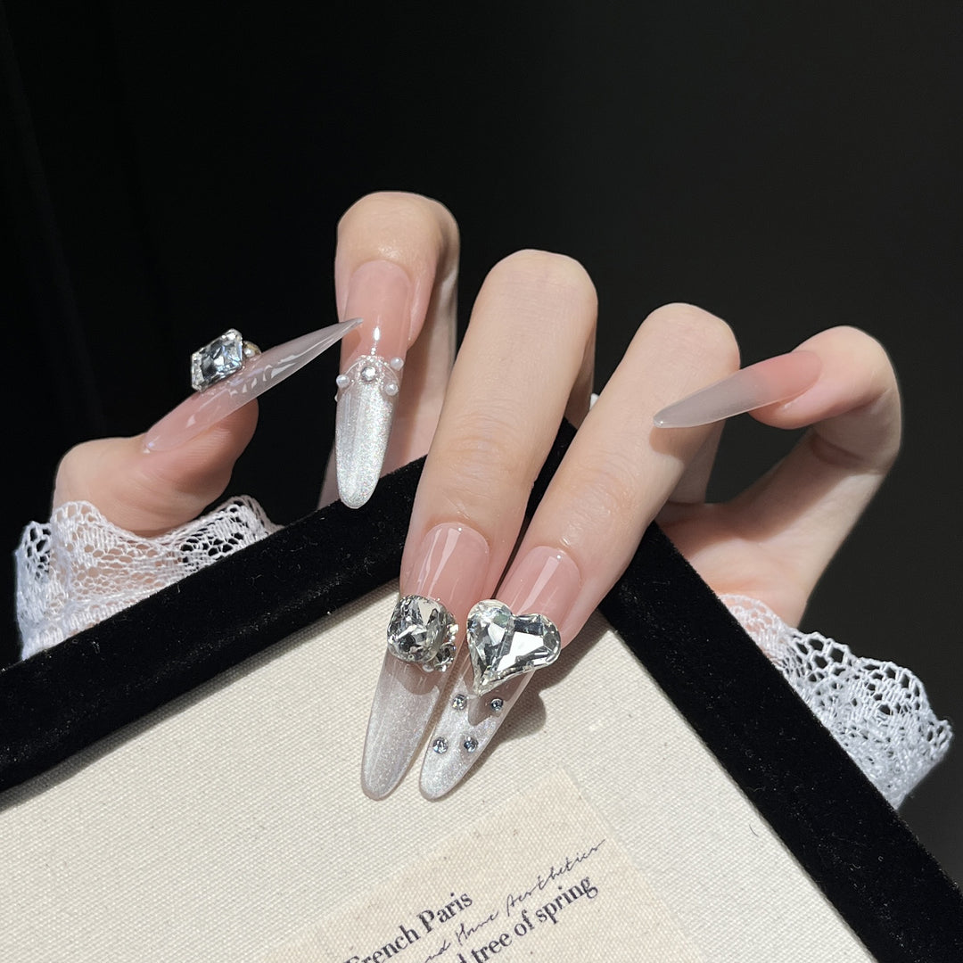 Luxury Crystal-Embellished Press-On Nail Set Bowlift