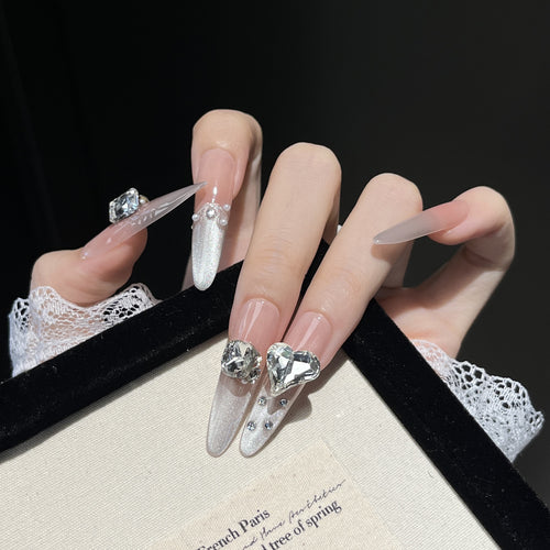 Luxury Crystal-Embellished Press-On Nail Set Bowlift