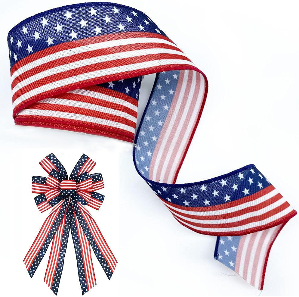 Unisex decorative bow in large size with long ribbons and star pattern for door and wall decoration Bowlift