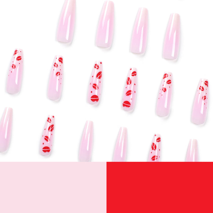 Artistic stiletto nails with lip motifs Bowlift