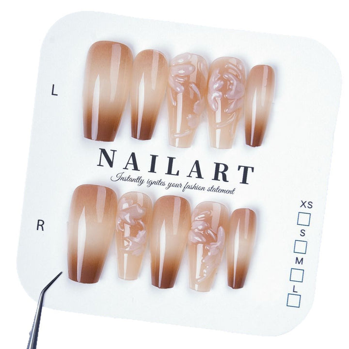 Floral Ombre Press-On Nail Set Bowlift
