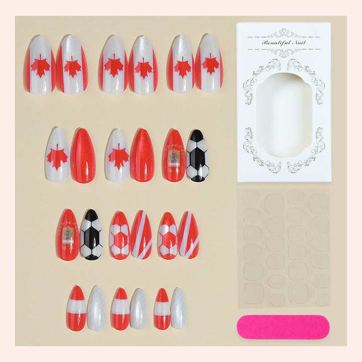 Creative Nail Art Set with Canada and Football Designs Bowlift