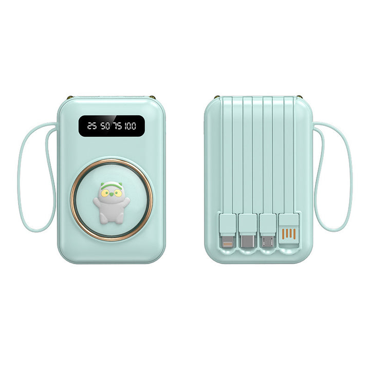 Funny power bank with integrated charging cables Bowlift