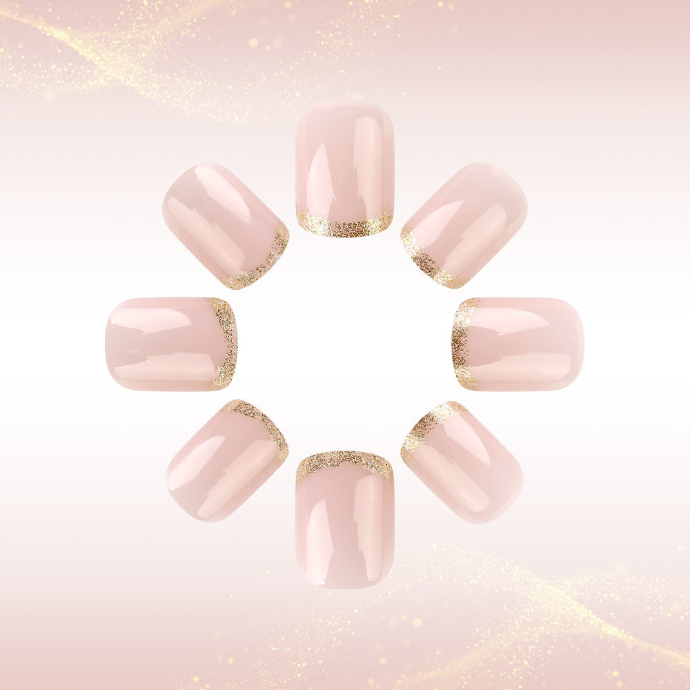Premium Glossy French Tip Press-On Nails Bowlift