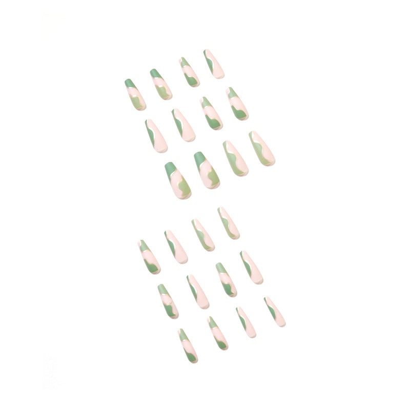 Artful Gel Nails with Elegant Wave Design and Gold Accents Bowlift