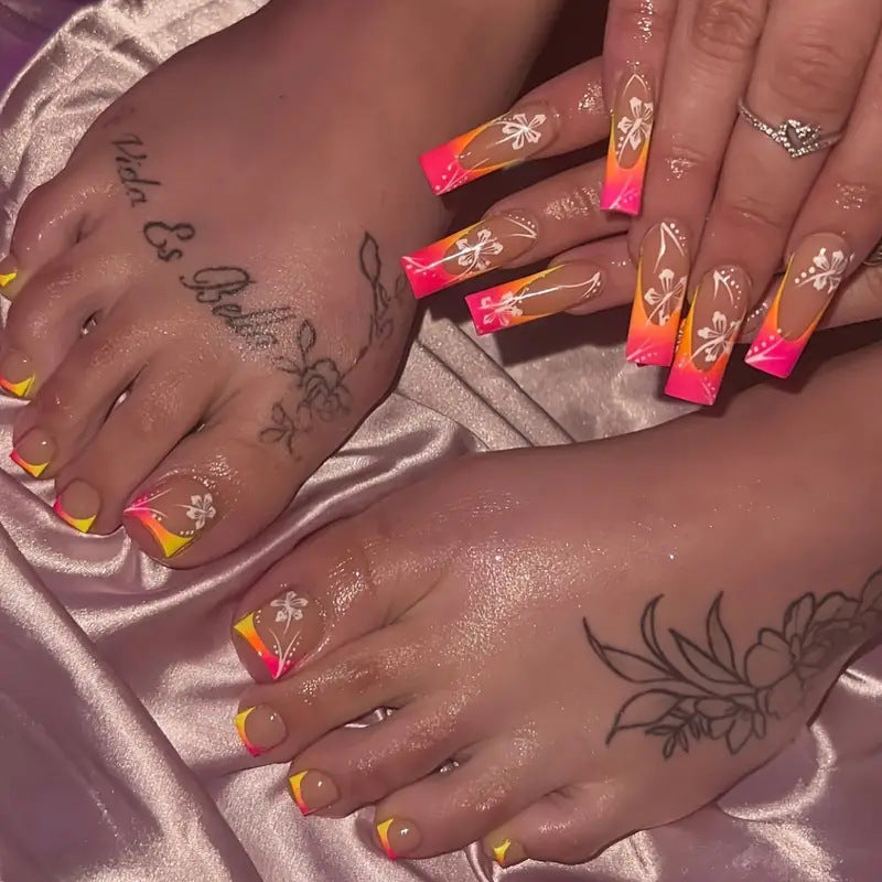 Vibrant Gradient Press-On Nail Art Set Bowlift