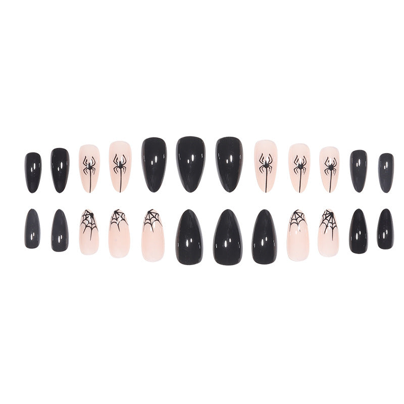 Halloween-Themed Spider and Web Nail Art Extensions Bowlift
