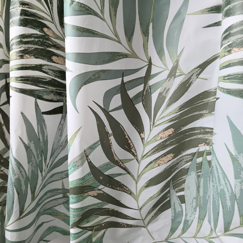 Tropical Leaf Design Shower Curtain Bowlift