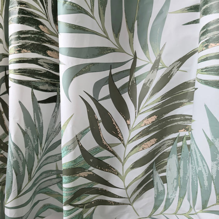 Tropical Leaf Design Shower Curtain Bowlift