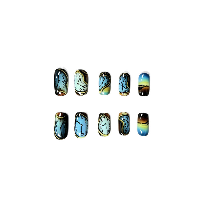 Artistic Time-Themed Nail Art Bowlift