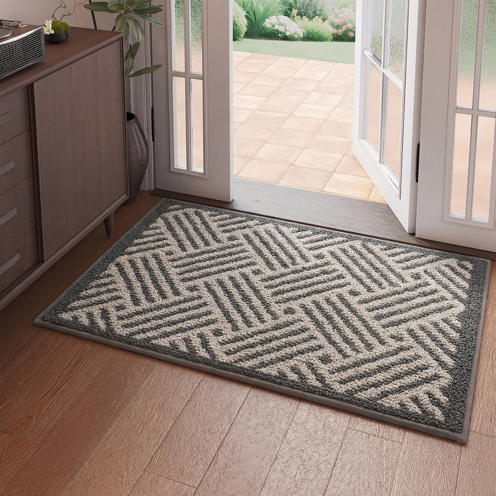 Textured Geometric Doormat Bowlift
