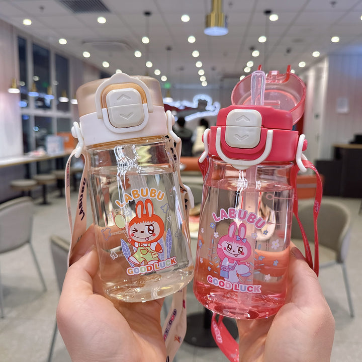 Women's Child-Safe Water Bottle with Practical Silicone Strap Bowlift