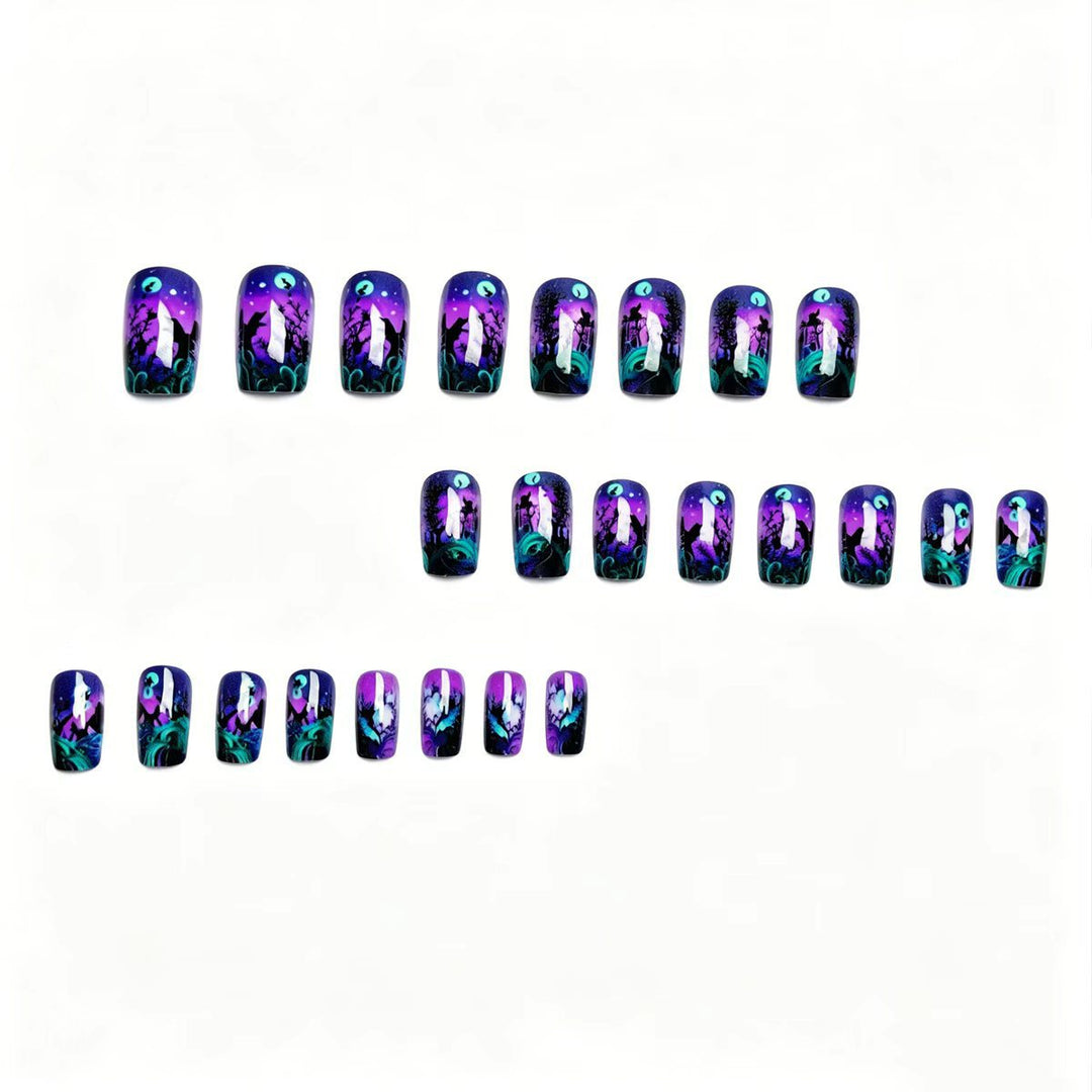 Nail art design with butterfly and night motif Bowlift