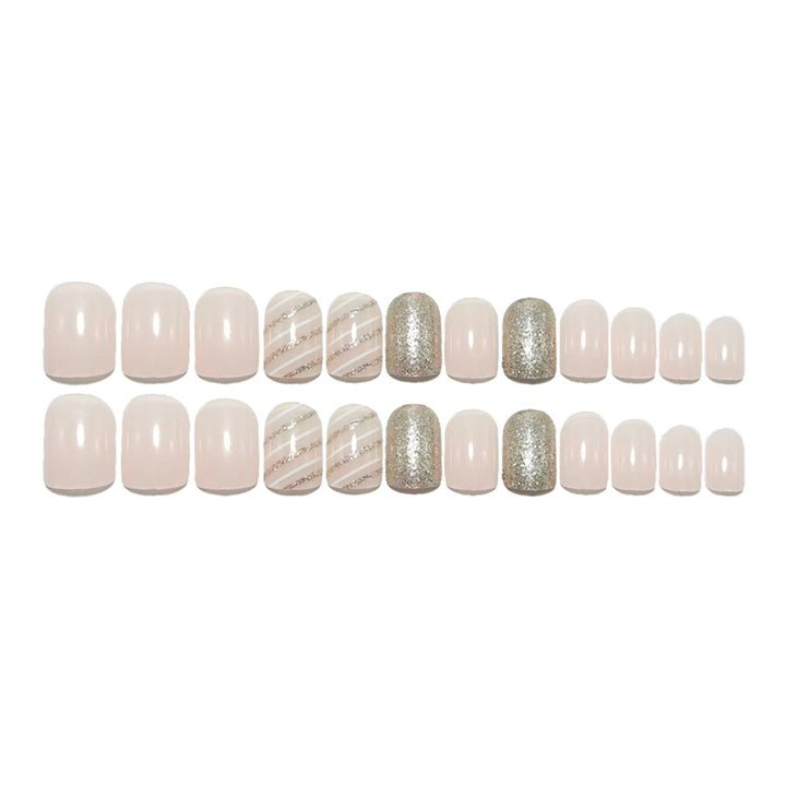 Elegant artificial nails with glitter accents Bowlift