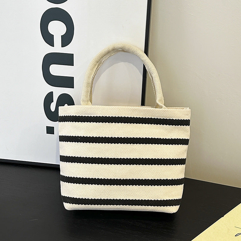 WoStriped Canvas Tote Bag Bowlift