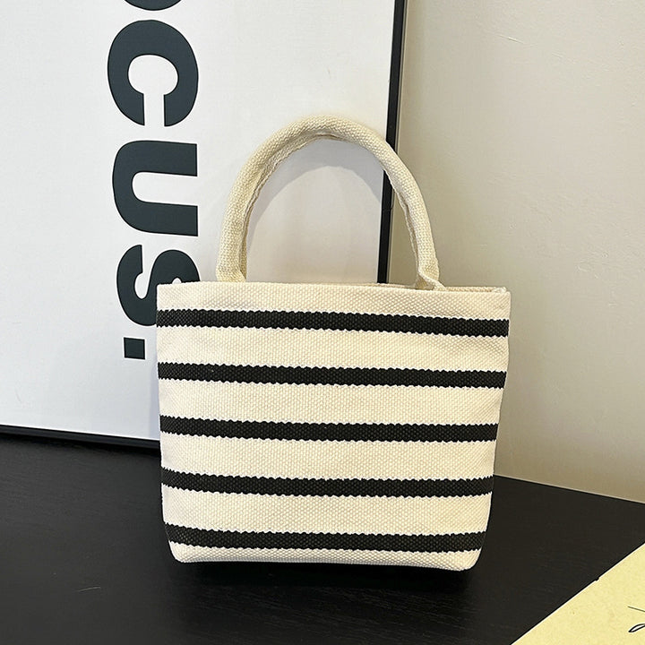 WoStriped Canvas Tote Bag Bowlift