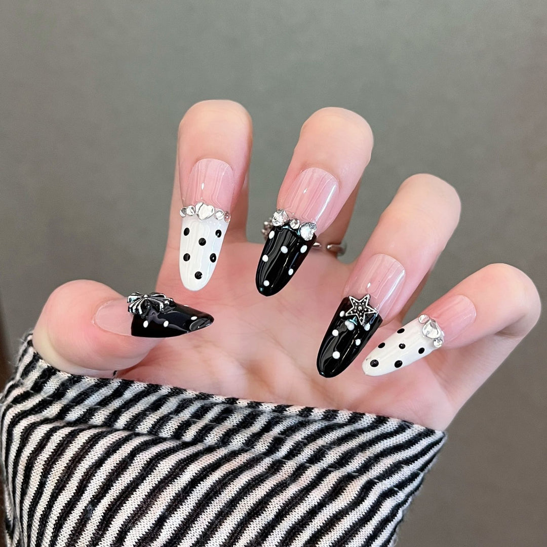 Glamorous Crystal-Studded Stiletto Press-On Nails Bowlift