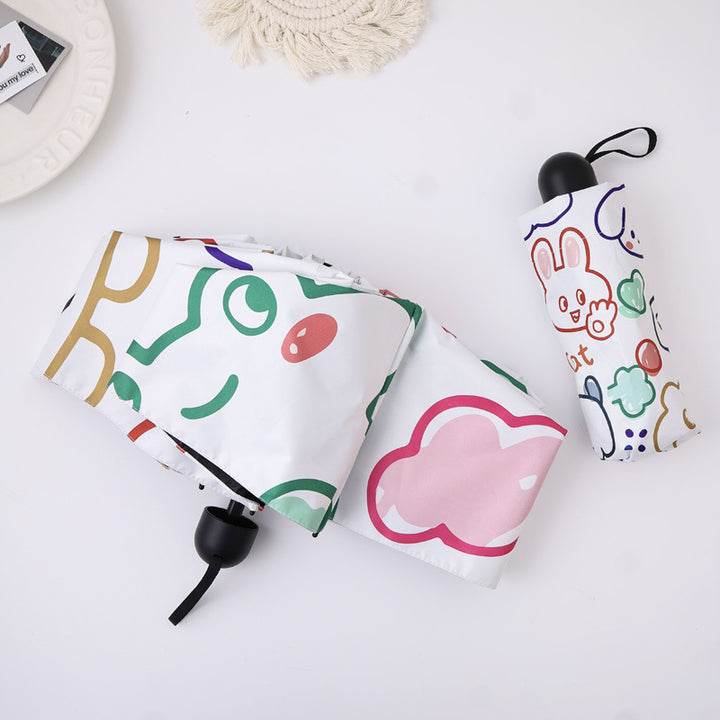 Women's creative folding umbrella with colorful designs Bowlift