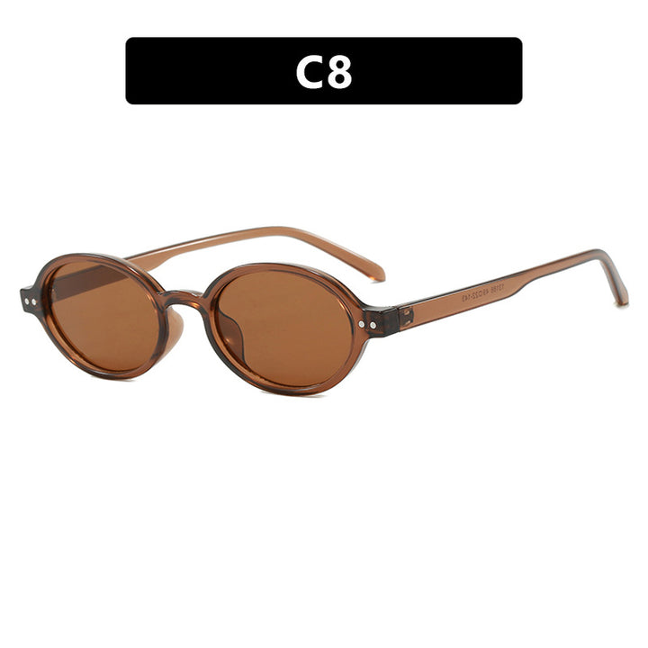 Ladies fashionable oval-shaped sunglasses with fancy frame Bowlift