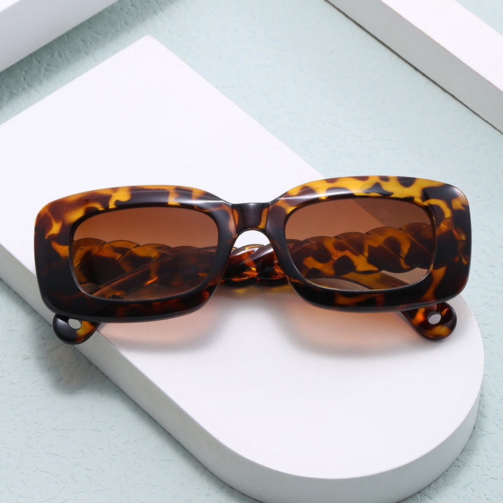 Women's fashionable square sunglasses with unique twisted temple design Bowlift