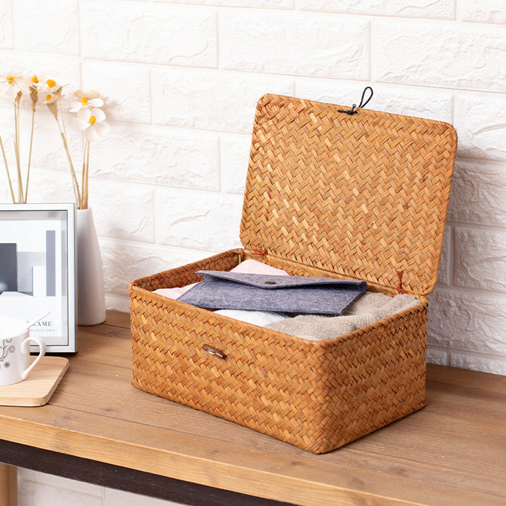 Handcrafted Oval Woven Storage Box Bowlift