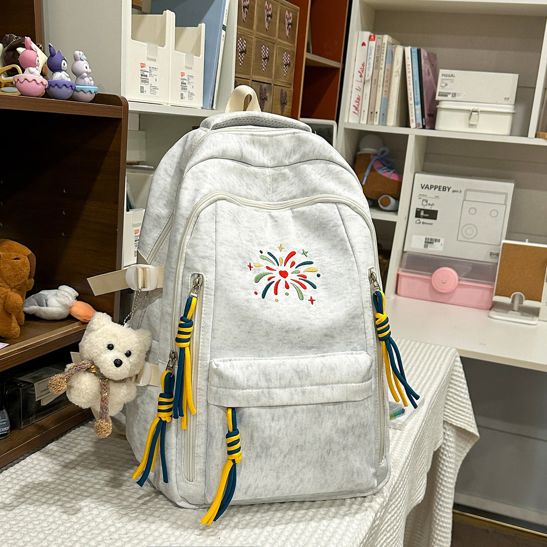 Backpack with Colorful Decorations and Innovative Compartments Bowlift