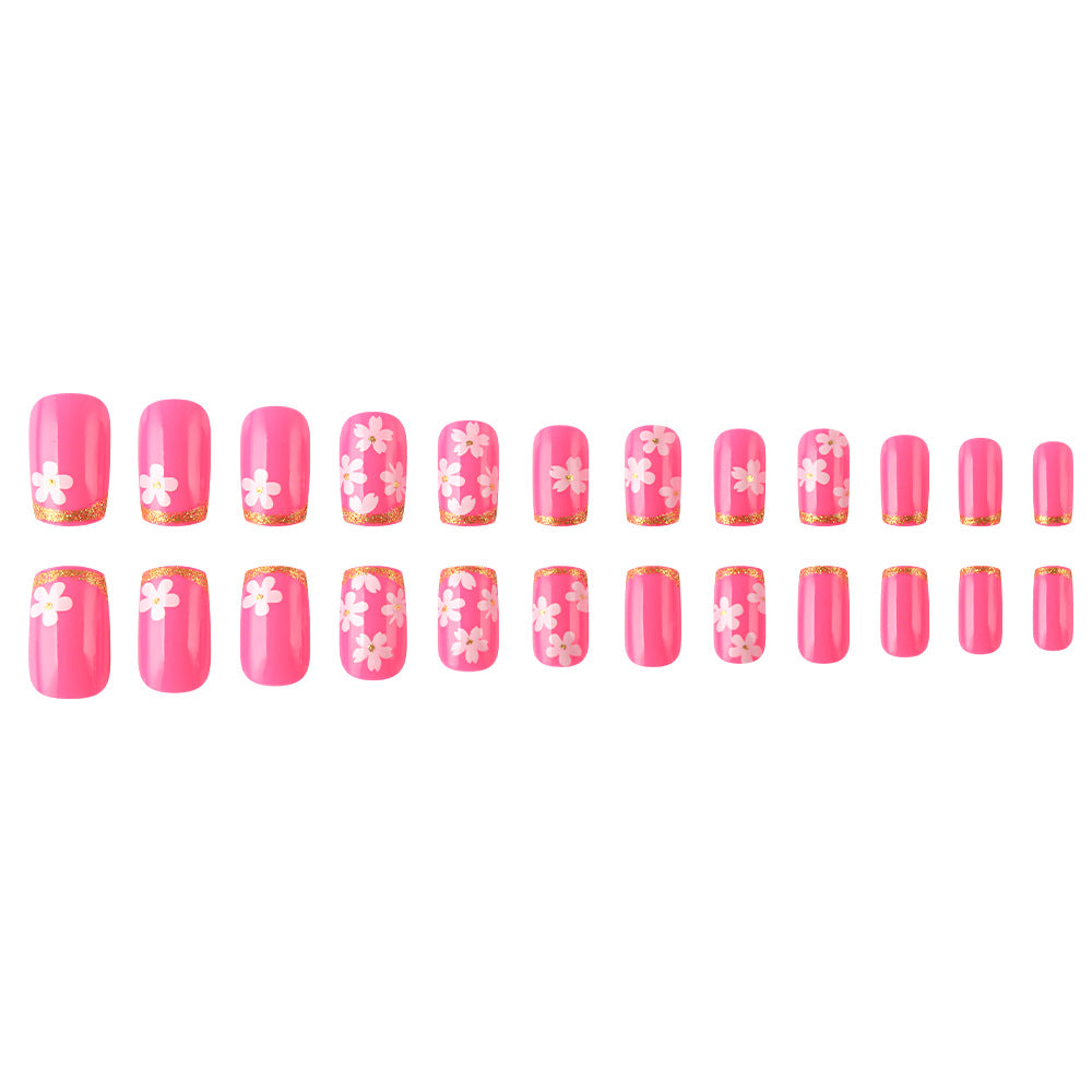 Floral Gel Nail Art Design Bowlift