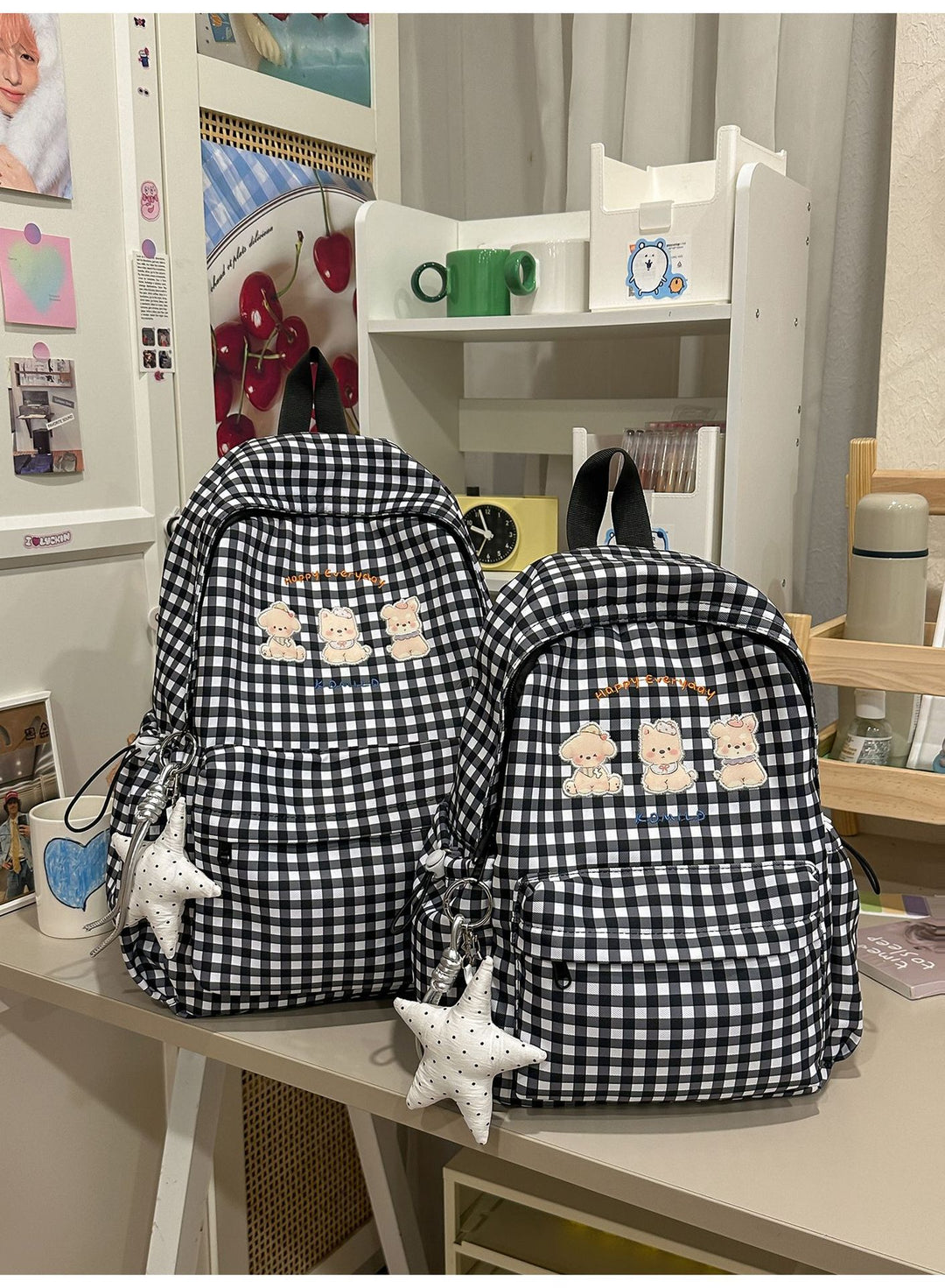 Cute Checkered Patterned Backpack