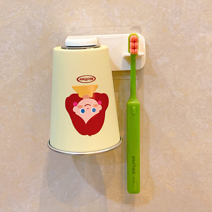 Wall-mounted toothbrush holder with funny cartoon design Bowlift