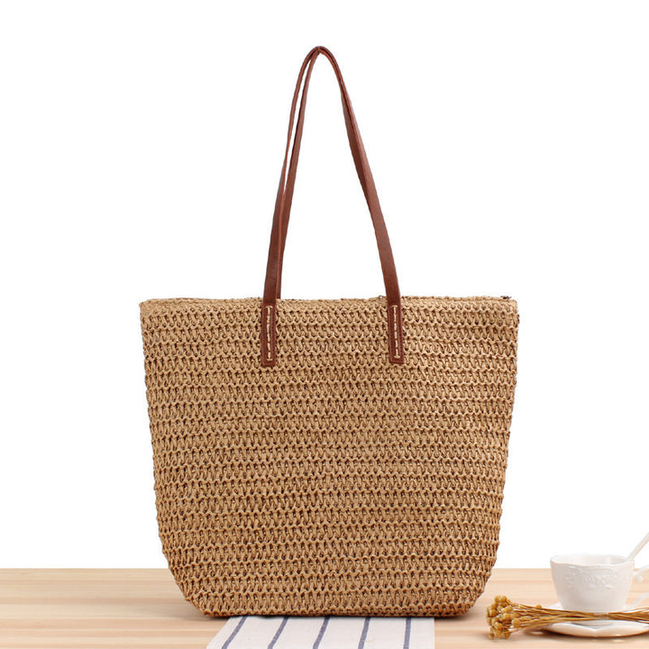 Elegant Bast handbag with leather handles Bowlift