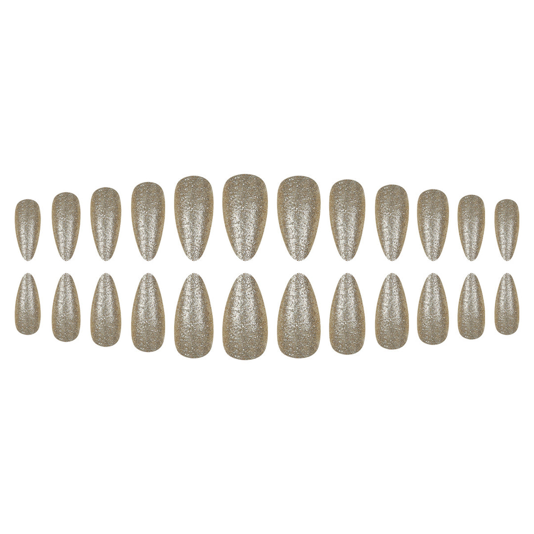 Elegant Glittered Stiletto Press-On Nails Bowlift