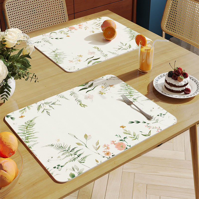 Decorative Plant-Themed Table Mat Bowlift