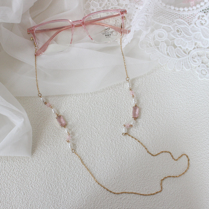 Elegant necklace with pearls and pink accents Bowlift