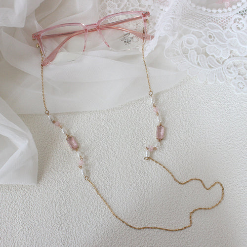 Elegant necklace with pearls and pink accents Bowlift