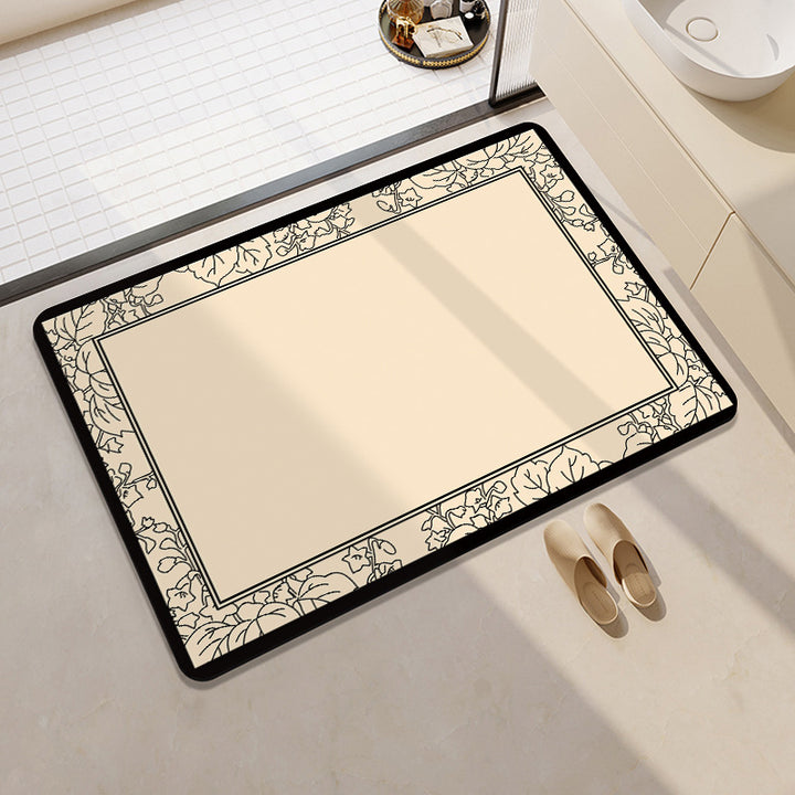 Floral Patterned Bathroom Mat Bowlift