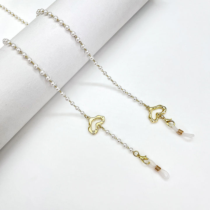 Heart-Shaped Beaded Eyewear Chain Bowlift