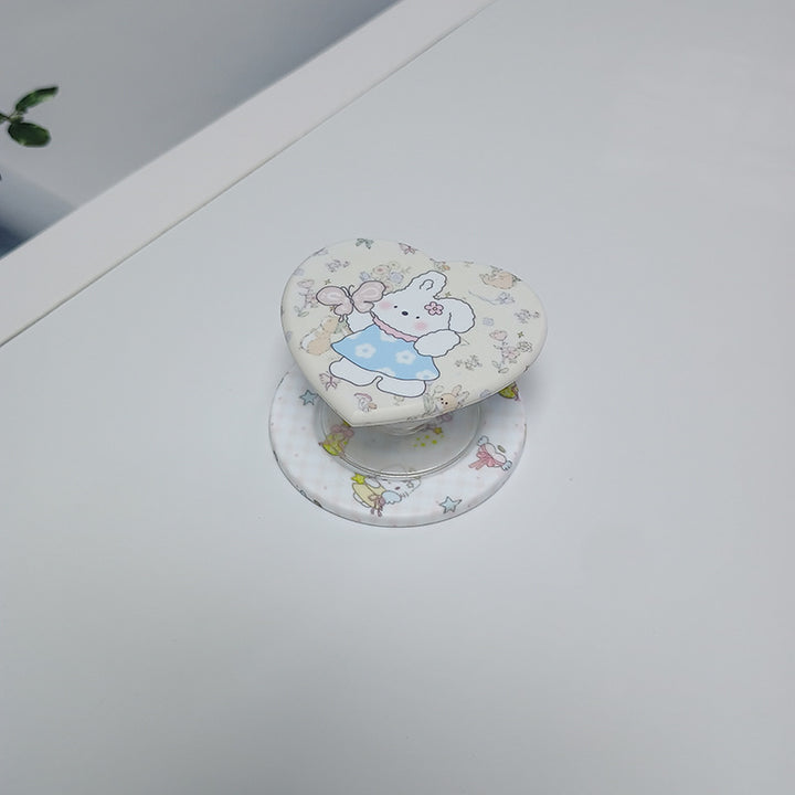 Heart-Shaped Character Phone Grip Bowlift