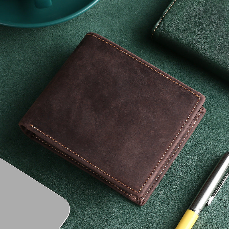 Premium Leather Bi-Fold Coin Wallet